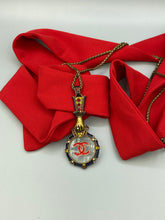 Load image into Gallery viewer, Vintage Magnifying Glass, Grasping Hand Necklace Pendant with Designer Button