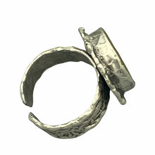 Load image into Gallery viewer, Victorian Metal Brass Up-cycled Snowflake Silver Button Ring