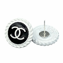 Load image into Gallery viewer, Rope Button Earrings - Black/White