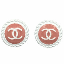 Load image into Gallery viewer, Rope Button Earrings - Pink/White