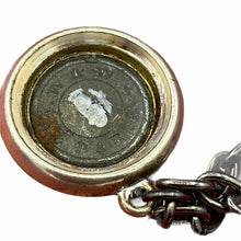 Load image into Gallery viewer, Victorian Brass and Marcasite Button Necklace, Ivy Motif, Gunmetal Chain