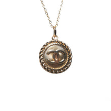 Load image into Gallery viewer, Designer Gold Button Earring & Zipper Pull Pendant Set