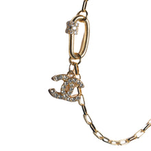 Load image into Gallery viewer, Gold Tone Carabiner with Rhinestones and Designer Zipper Pull Necklace