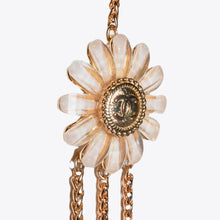 Load image into Gallery viewer, Chanel Logo Gold Chain Triple Strand Necklace with Flower