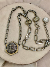 Load image into Gallery viewer, Repurposed Vintage Designer Button, Up-cycled Haute Couture Pendant Necklace