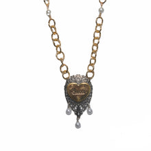 Load image into Gallery viewer, Mixed Metals Heart Pearl Necklace