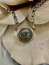 Load image into Gallery viewer, Repurposed Vintage Designer Button, Up-cycled Haute Couture Pendant Necklace
