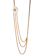 Load image into Gallery viewer, Chanel Logo Gold Chain Triple Strand Necklace with Flower