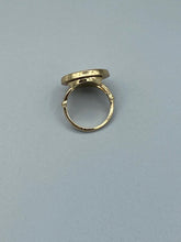 Load image into Gallery viewer, Designer CC Button Ring - Black/Gold