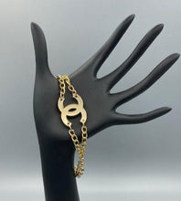Load image into Gallery viewer, CC Chain Link Gold Tone Bracelet