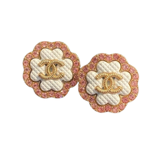 Load image into Gallery viewer, Rhinestone Pink Clover Earrings