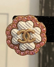 Load image into Gallery viewer, Rhinestone Pink Clover Earrings