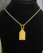 Load image into Gallery viewer, Designer Gold Tone Dog Tag Zipper Pull Necklace