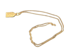 Load image into Gallery viewer, Designer Gold Tone Dog Tag Zipper Pull Necklace