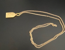 Load image into Gallery viewer, Designer Gold Tone Dog Tag Zipper Pull Necklace