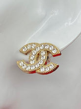 Load image into Gallery viewer, Interlocking CC Rhinestone Earrings & Pendant Set