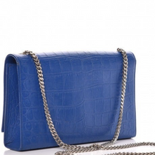Load image into Gallery viewer, SAINT LAURENT Calfskin Crocodile Embossed MEDIUM Classic Monogram Kate Tassel