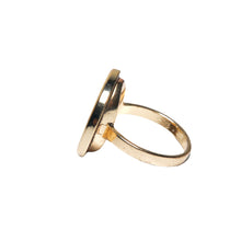 Load image into Gallery viewer, Designer CC Button Ring - Black/Gold
