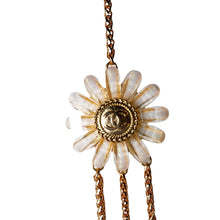 Load image into Gallery viewer, Chanel Logo Gold Chain Triple Strand Necklace with Flower
