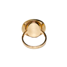 Load image into Gallery viewer, Designer CC Button Ring - Black/Gold
