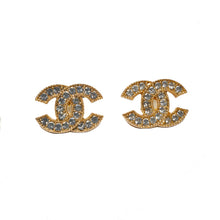 Load image into Gallery viewer, Interlocking CC Rhinestone Earrings &amp; Pendant Set
