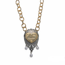 Load image into Gallery viewer, Mixed Metals Heart Pearl Necklace
