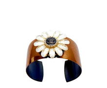 Load image into Gallery viewer, Flower Daisy Copper Toned Designer Button Bangl
