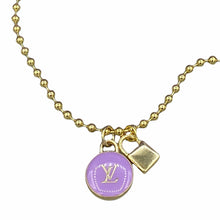 Load image into Gallery viewer, Gold Tone Bead Necklace with Gold Lock and Designer Zipper Pull Charm
