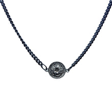 Load image into Gallery viewer, Gold and Marcasite Antique Floral Button Necklace, Gunmetal Toggle Necklace
