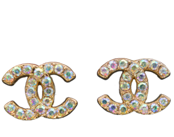 Interlocking CC Multicolor Crystal Logo Earrings