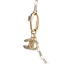 Load image into Gallery viewer, Gold Tone Carabiner with Rhinestones and Designer Zipper Pull Necklace
