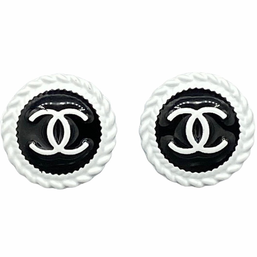 black silver chanel buttons