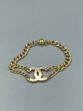 Load image into Gallery viewer, CC Chain Link Gold Tone Bracelet
