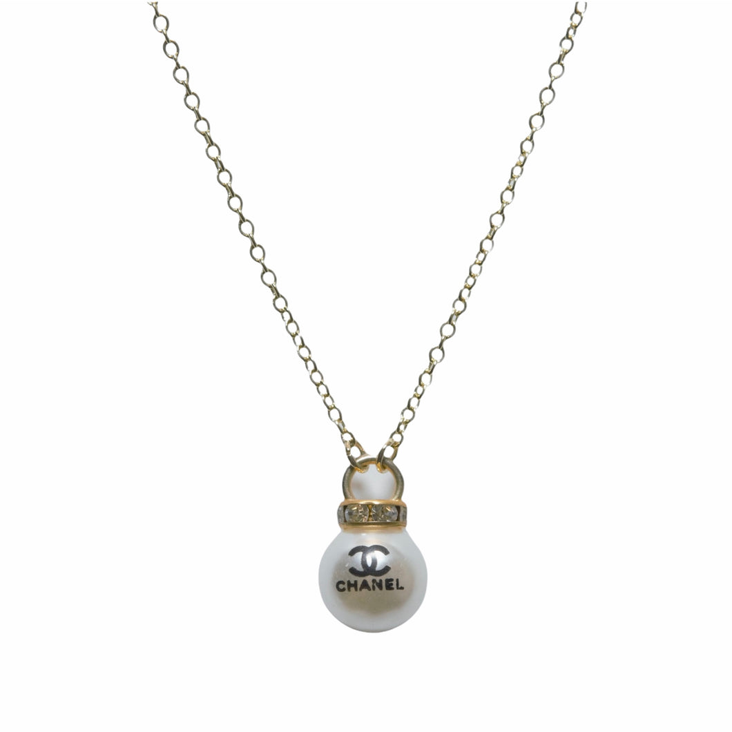 Designer Pearl Ornament Logo Pendant