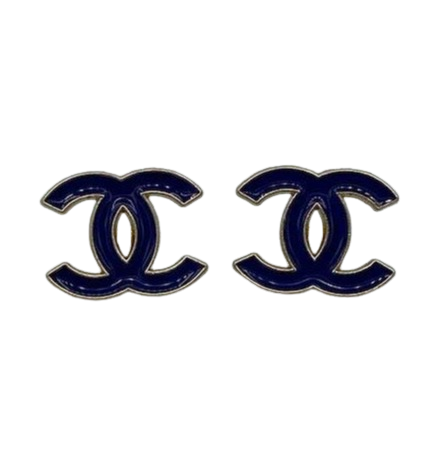 Interlocking CC Blue Logo Earrings