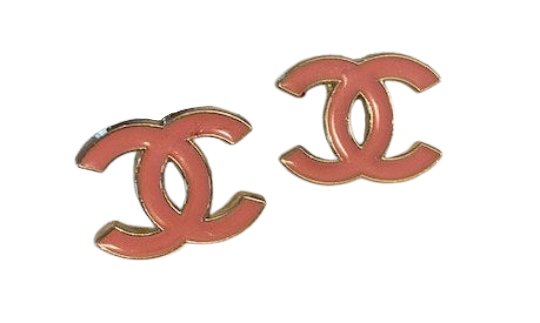 Interlocking CC Pink Logo Earrings